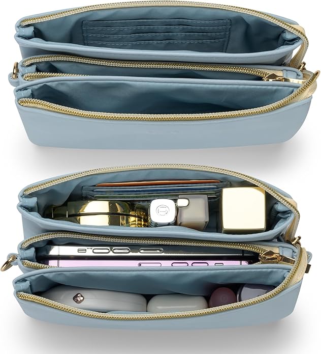 Wristlet Purses for Women, Vegan Leather Crossbody Evening Zip Clutch Bag with Strap | Vegan Leather, Evening, Zip, with Strap