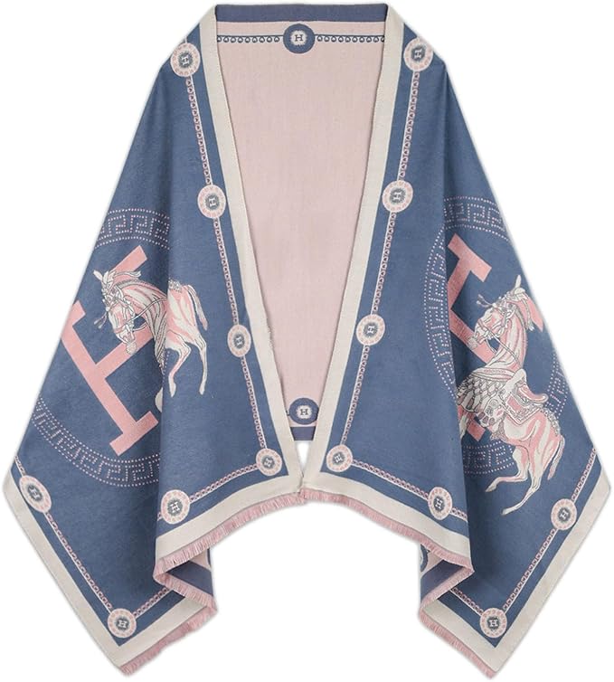 EXTREE Scarfs for Women Pashmina Silky Shawl Wrap for Evening Dressing Blanket Open Front Poncho Cape