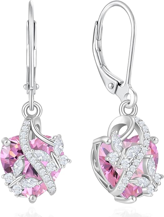 Butterfly Earrings for Women 925 Sterling Silver Heart Earring Birthstone Jewelry