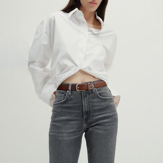Belts for Women with Gold Buckle Faux Leather Belts Fashion Casual belts for jeans