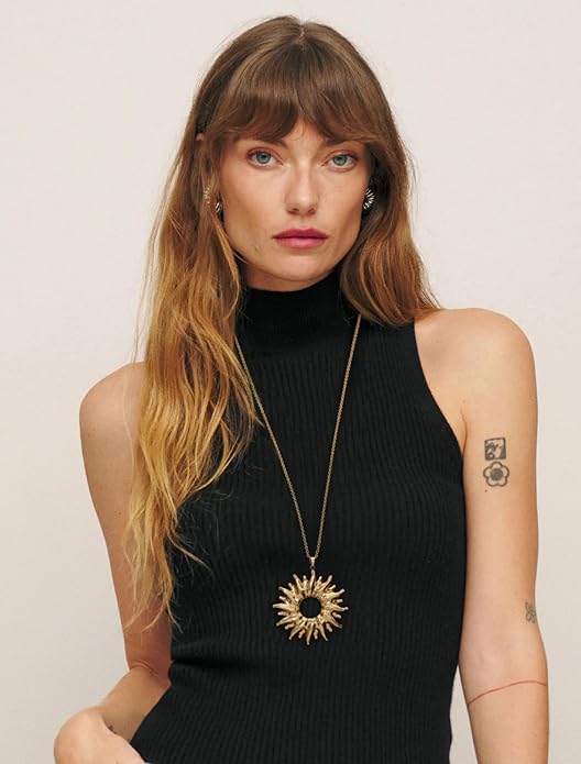 SOFYBJA 18K Gold Plated Circle Pendant Necklace Long Satellite Beaded Chain Jewelry for Women Dainty Hammered Karma Open Circle Charm Geometric Necklace
