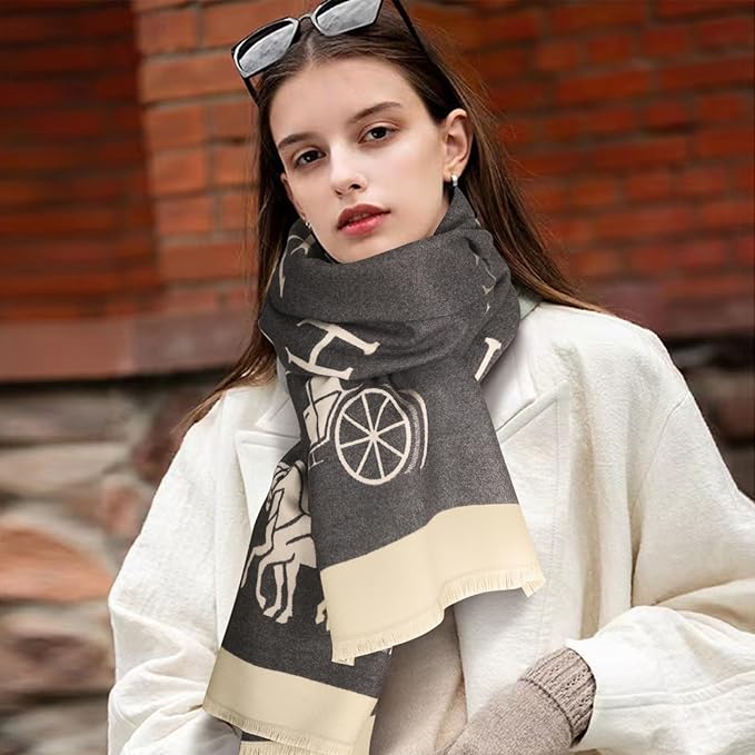 EXTREE Scarfs for Women Pashmina Silky Shawl Wrap for Evening Dressing Blanket Open Front Poncho Cape