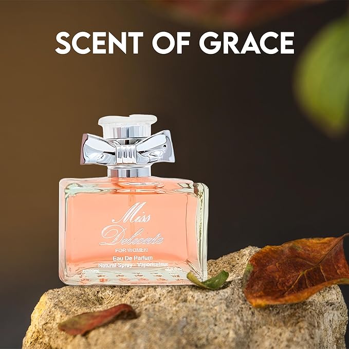 Miss Delicate Women Perfume–Bold & Sophisticated Scent Eau De Parfum With Citrus,Spice,And Woody Notes Long Lasting Natural Spray Fragrance 3.4 Fl Oz