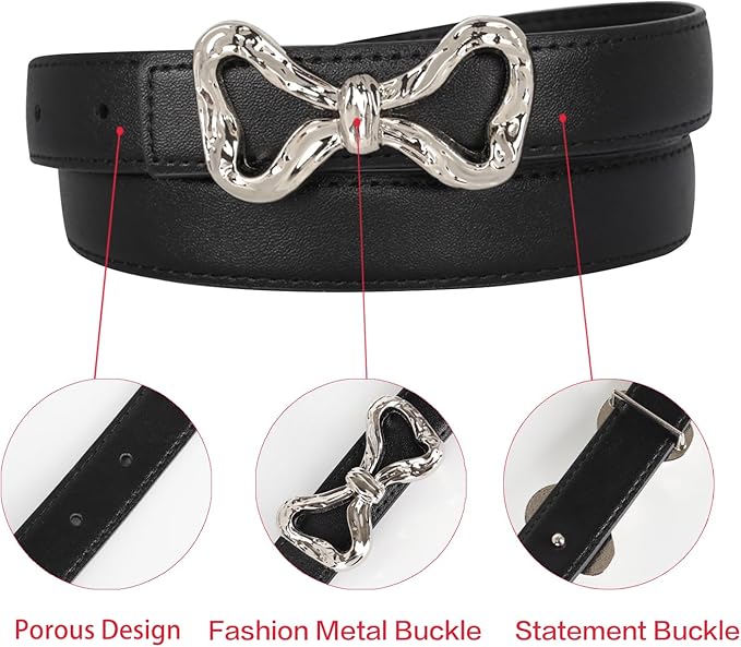 Relang Women's Belts with Gold Buckle, Fashion Waist Band, Elegant Ladies' Belt, Gift for Women