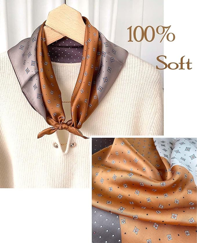 Dailyacc Hair Bandanas Scarf For Women Lightweight Fashion Neck Silk Satin Head Scarves For Sleeping Handbags Scarf