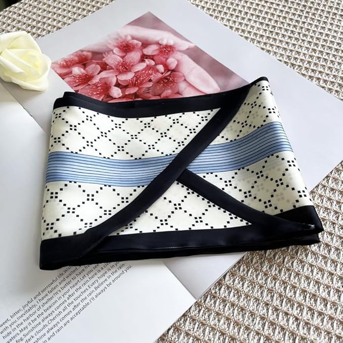 Silk Head Scarf for Hair Fashion Headwrap for Women Lightweight Neck Tie