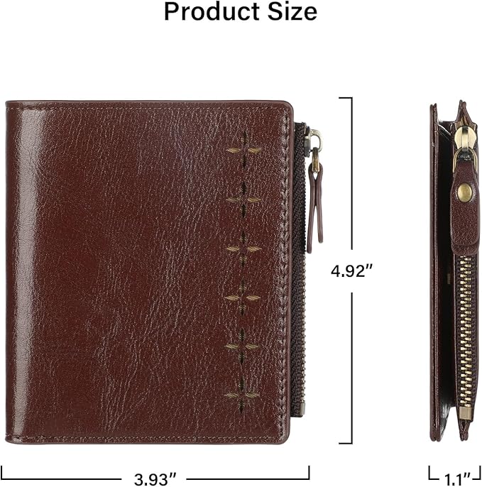 Lavemi Ultra Thin Small Compact Leather Womens Girls Wallets RFID Blocking Credit Card Holder for Women