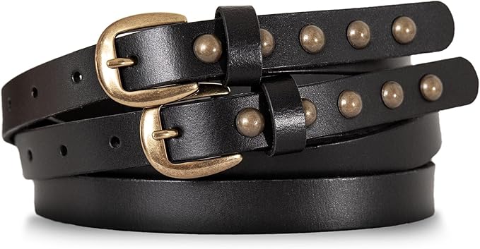 Lucky Brand womens Studded Leather Belt | Stylish | Classic | Modern | Jeans | Pants | Skirt | Dress