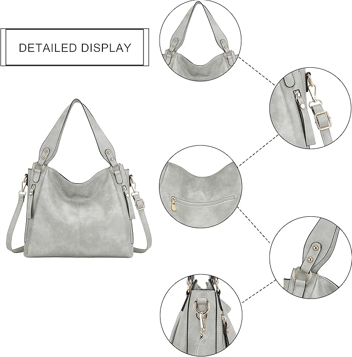 Women's Hobo Handbags Crossbody Bags Ladies Tote Shoulder Bags Purses and Wallet Set 2pcs