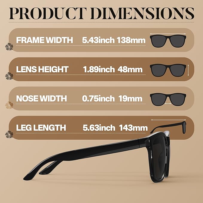 DEAFRAlN Polarized Sunglasses for Women Men, Trendy Fashion Style with UV400 Protection for Driving Fishing Outdoor