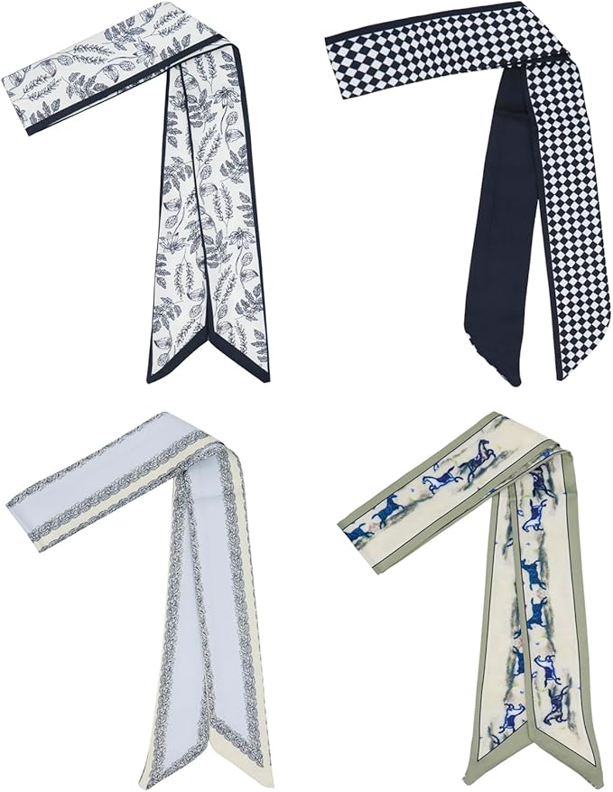 Purse Scarf for Women, Multifunctional Skinny Scarf for Bags Hair Neck Fashion Accessories