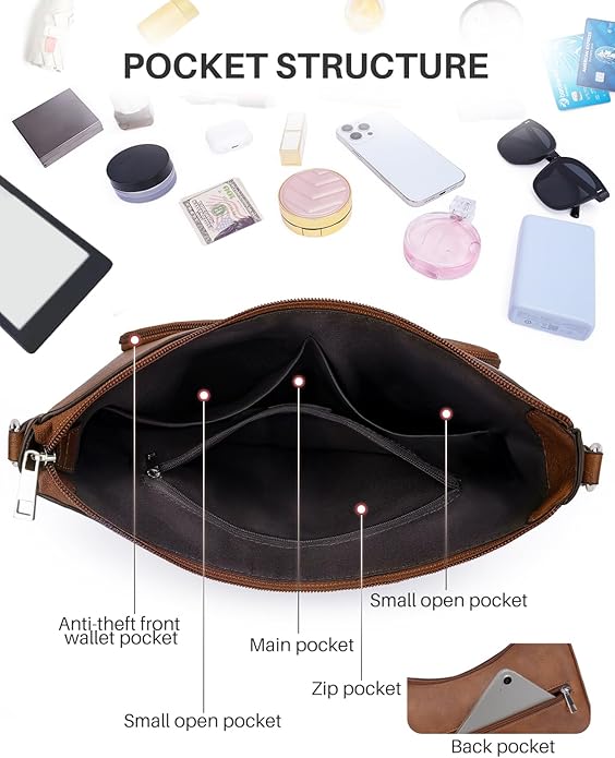 CHOLISS Crossbody Purse for Women, Anti Theft Vegan Leather Crossbody Wallet Bag Medium Travel Shoulder Handbags