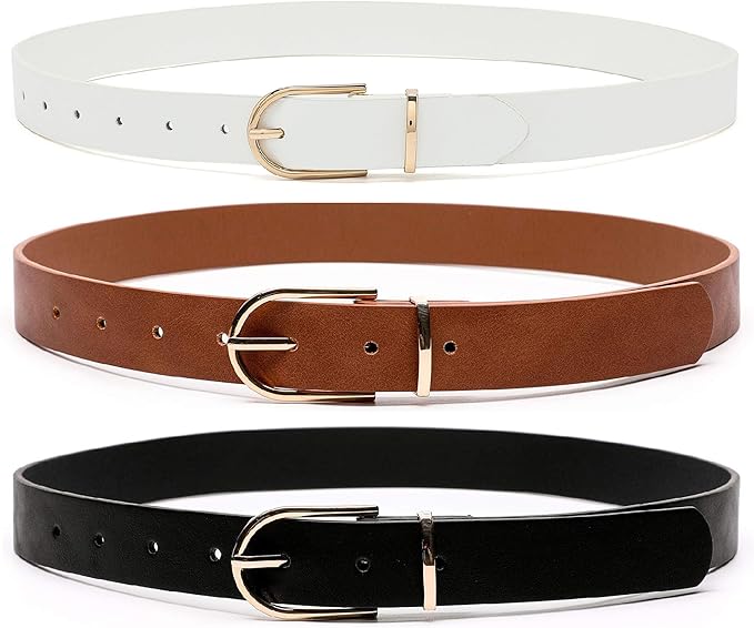 Earnda Women's Faux Leather Chic Belt for Ladies Jeans