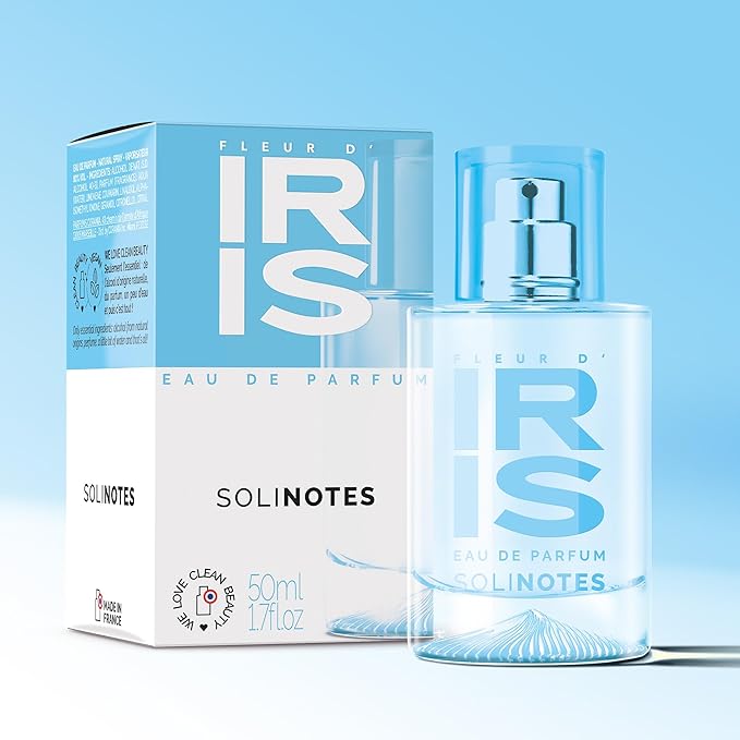 Solinotes Iris Blossom Perfume for Women & Men, 1.7 Fl Oz/ 50 ML Eau De Parfum, Delicate Floral and Soothing Scent with Premium Ingredients - Clean Perfume, Cruelty Free, Vegan, Made in France