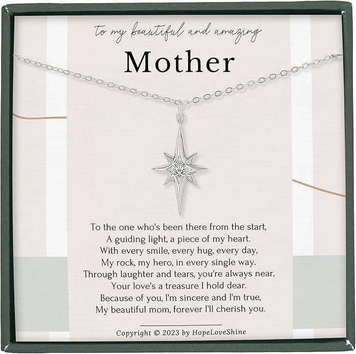 HOPE LOVE SHINE Mom Gift from Daughter - Sentimental, Meaningful Mother and Daughter Necklace, Jewelry, 14k Gold Plated Sterling Silver