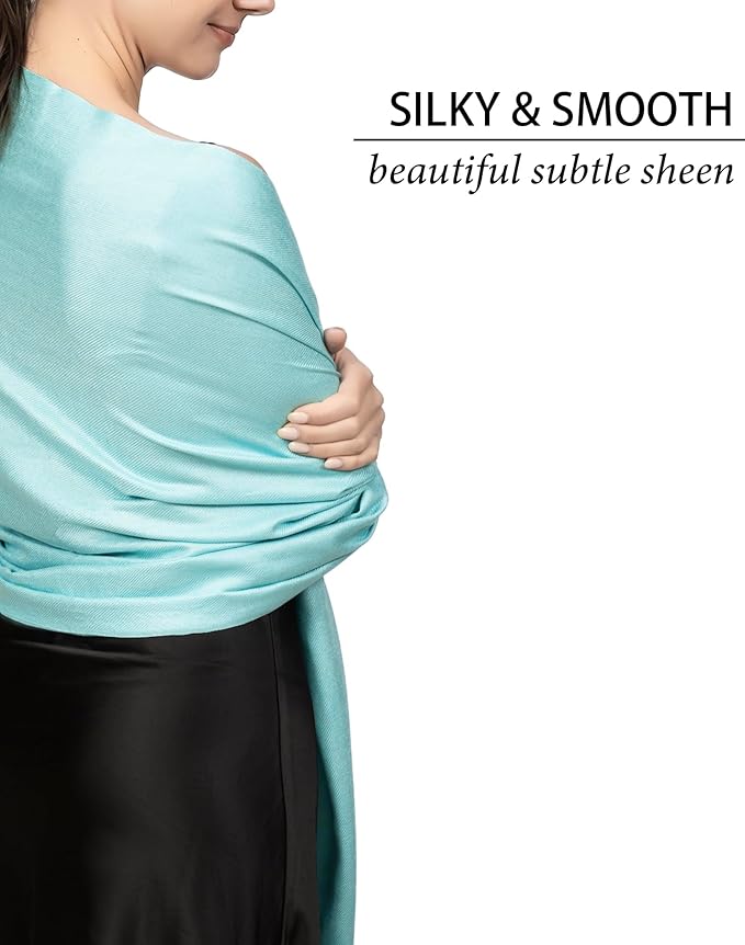 Achillea Soft Silky Pashmina Scarf for Women – Shawl Wrap for Evening Dresses, Bridesmaids, Weddings & Everyday Wear