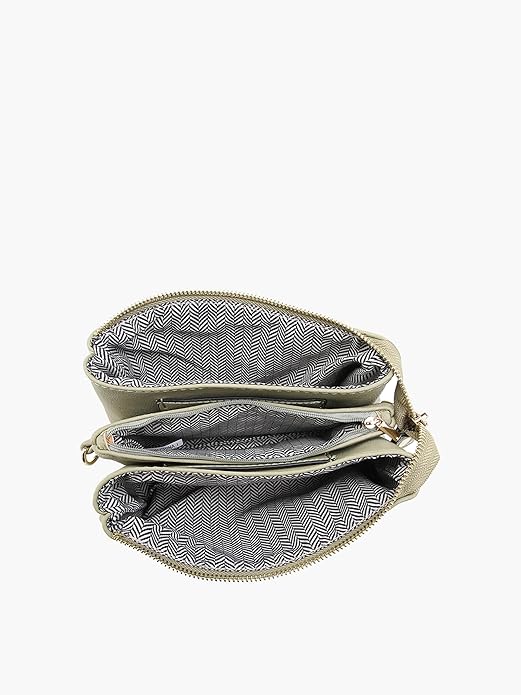 JEN & CO. Riley Small Crossbody Bags for Women Vegan Leather Wristlet Clutch Wallet Purses Handbags with 2 Straps