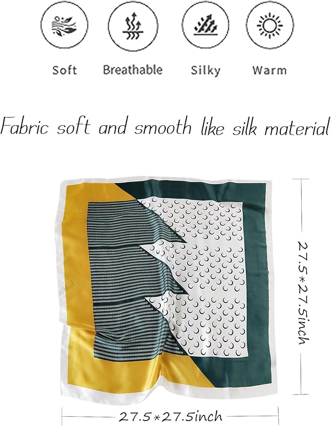 Satin Bandanas Head Scarf For Women Hair Scarves Accessories Lightweight Fashion Wrap Neck Silk Sleeping Headscarf