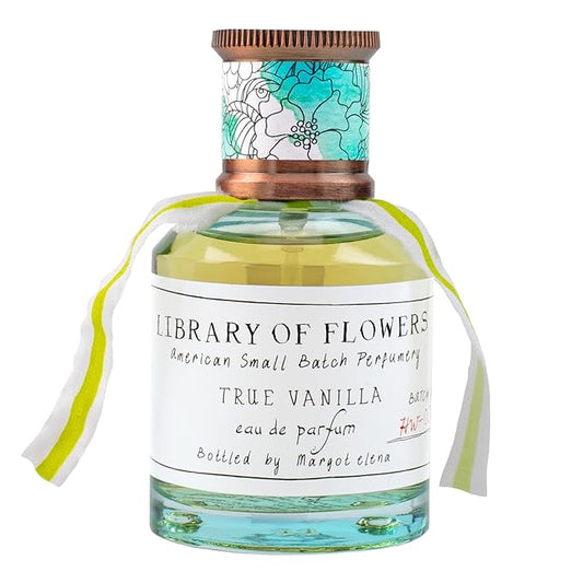 Library of Flowers True Vanilla Eau de Parfum, 1.69 Fl. Oz., Bergamot, Dark Vanilla, & Amber Scented Women's Perfume, Luxury Fragrance Spray for Women