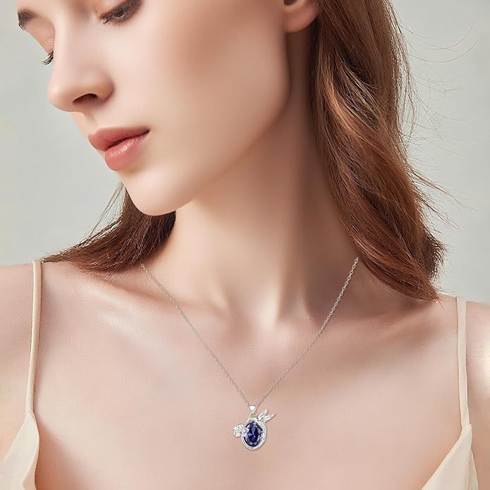 Hummingbird/Bat/Cat/Dolphin/Mermaid Necklace Sterling Silver Cute Animal Necklaces Jewelry Christmas Gifts for Women Mother Wife Friends Daughter