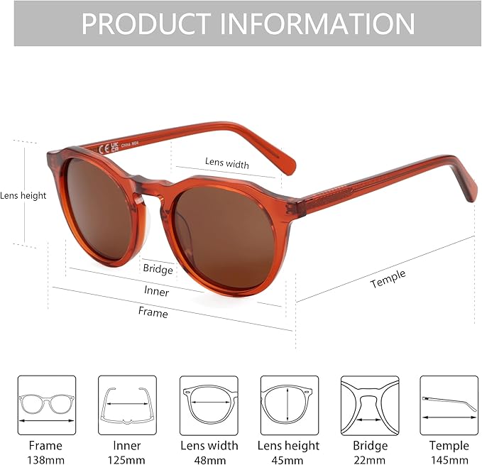 ZENOTTIC Vintage Round Polarized Sunglasses for Men Women UV400 Protection