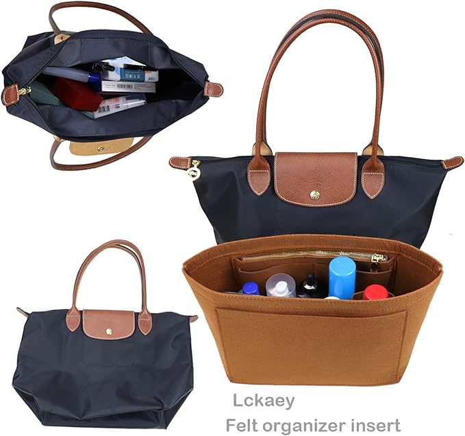 Lckaey bag Organizer Insert for longchamp le pliage organizer insert Handbags Organizer 1012camel-S
