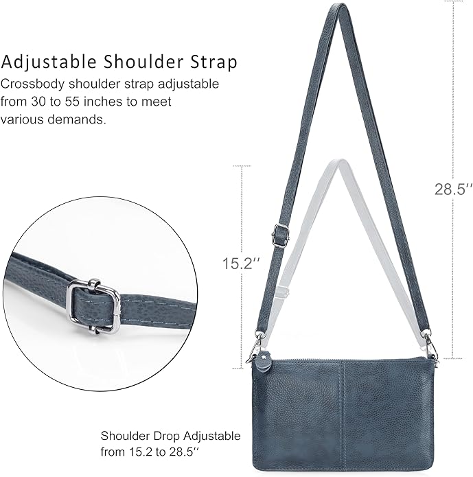 befen Genuine Leather Wristlet Clutch Wallet Purses Small Crossbody Bags for Women with RFID Blocking Card Slots