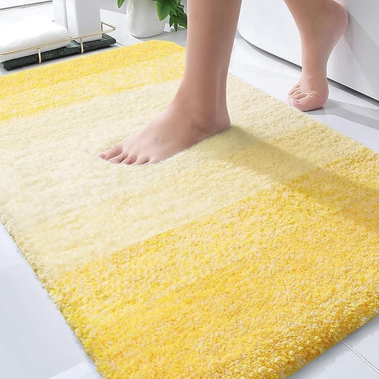 OLANLY Bathroom Rugs Mat 36x24, Extra Soft Absorbent Microfiber Bath Rugs, Rubber Backing, Quick Dry, Machine Washable Bath Mats for Bathroom Floor, Tub and Shower, Home Decor Accessories, Yellow