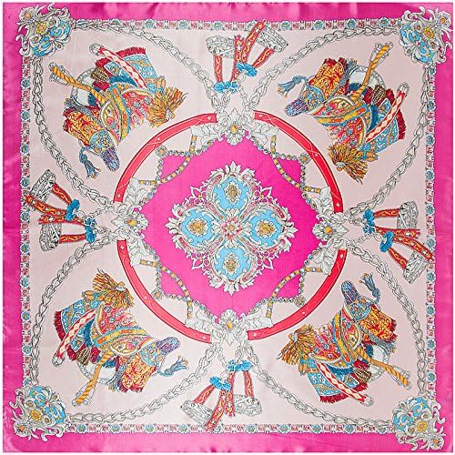 YOUR SMILE Silk Like Scarf Women's Fashion Pattern Large Square Satin Headscarf Headdress