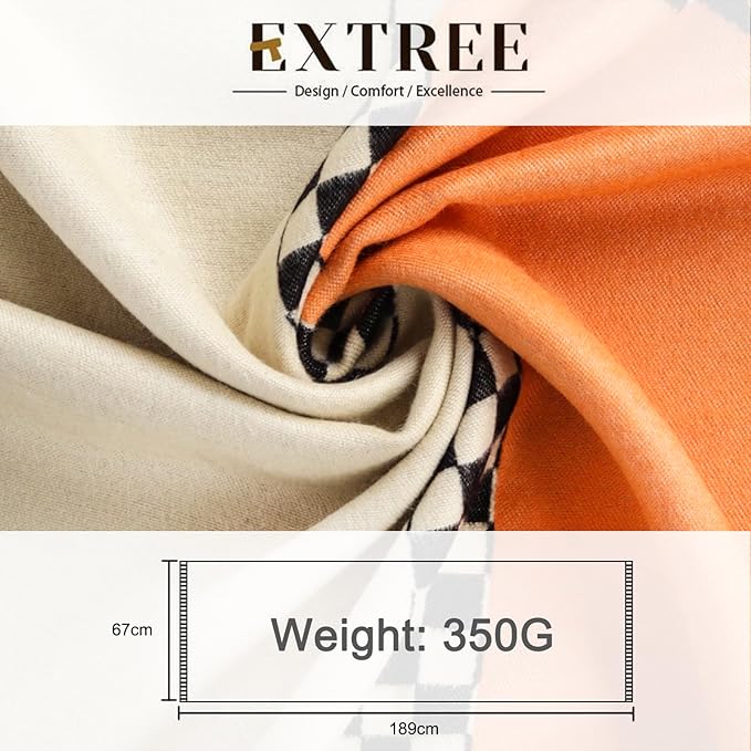 EXTREE Scarfs for Women Pashmina Silky Shawl Wrap for Evening Dressing Blanket Open Front Poncho Cape