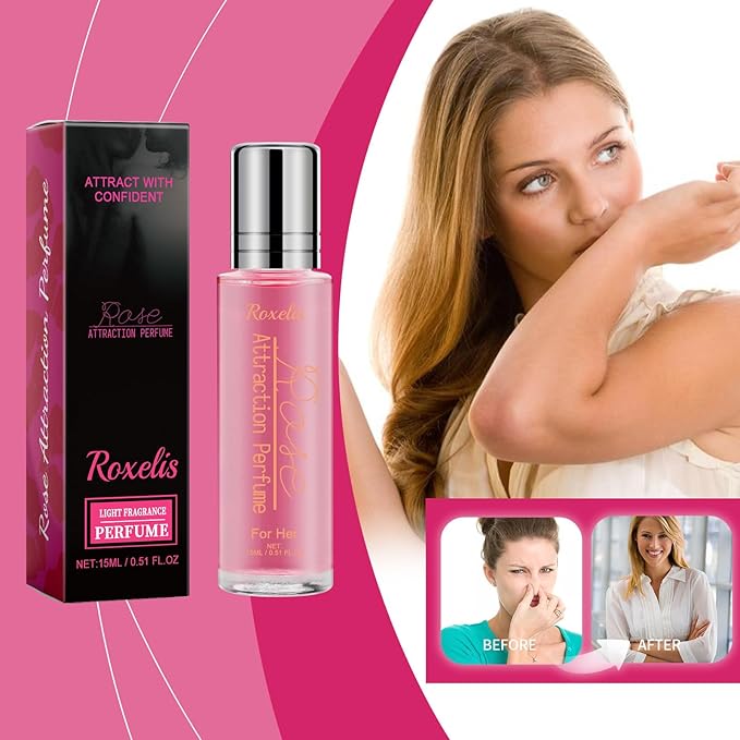 Rose Pheromones Perfume for Women with Floral Attractant | Long-Lasting Floral Scent for Date Night & Confidence | Romantic Fragrance Oil Essence for Her