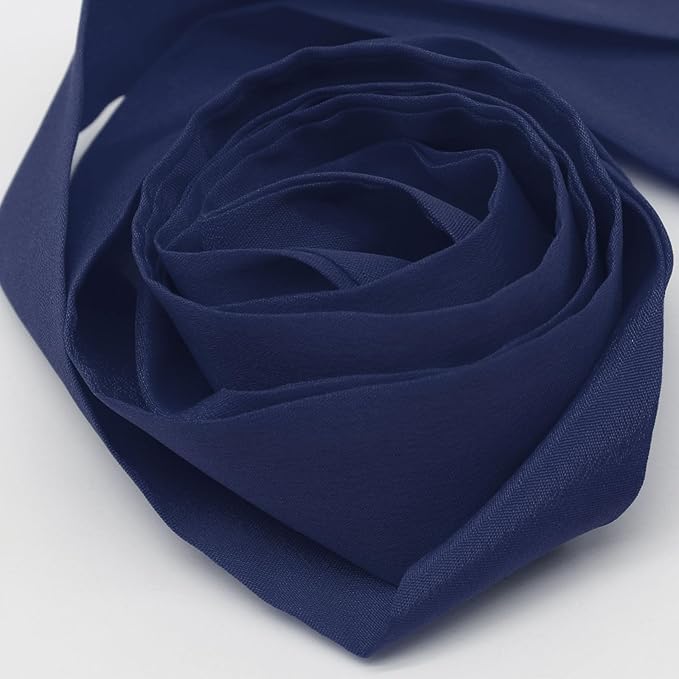 Long Satin Neckerchief Versatile Ribbon Tie Neck Scarf Solid Color Skinny Womens Tie