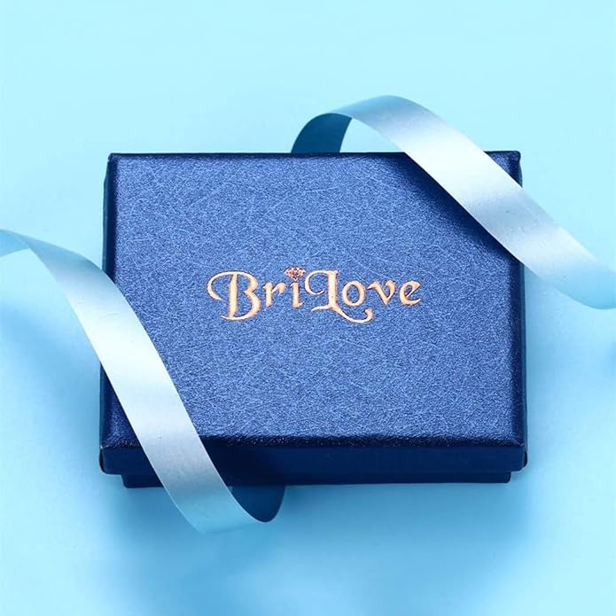 BriLove Art Deco Sparkly Triangle Statement Necklace Earrings Set for Women