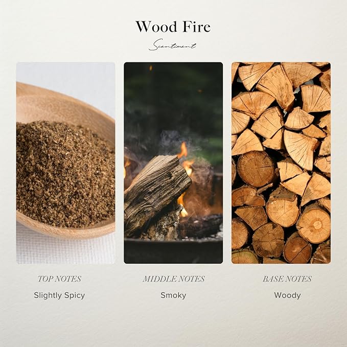 Scentiment Diffuser Oil - Wood Fire Designer Collection | Aromatherapy Home Fragrance | Luxurious Scent with Notes of Slightly Spicy, Smokey, Wood (20 mL)