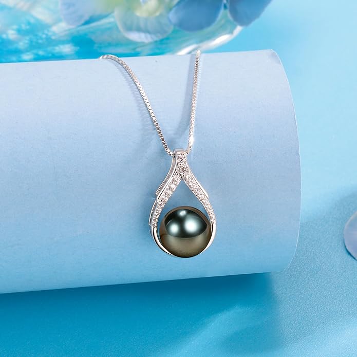 Gifts for Women Mom Her Girlfriend Grandma Wife on Christmas Day Mothers Day Valentines Birthday Gifts Wedding Gift Jewelry Anniversary Tahitian Black Pearl Necklaces