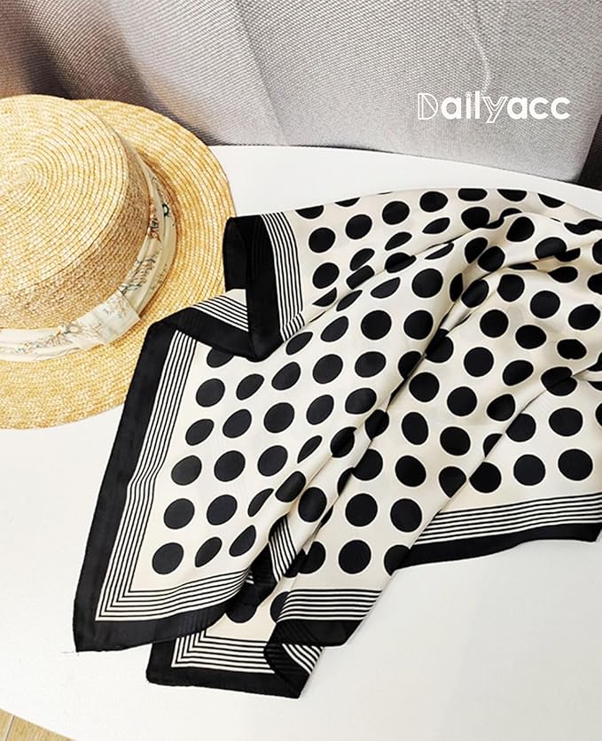 Dailyacc Hair Bandanas Scarf For Women Lightweight Fashion Neck Silk Satin Head Scarves For Sleeping Handbags Scarf