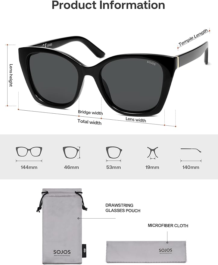 SOJOS Vintage Oversized Cateye Sunglasses Womens UV400 Large Designer Shades Lentes De Sol Para Mujer SJ2634