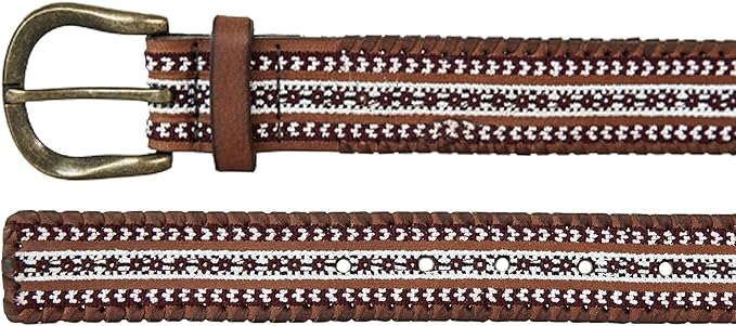 Lucky Brand Women's Embroidered Leather Belt | Stylish | Classic | Western-Inspired | American Heritage | Jean | Pant