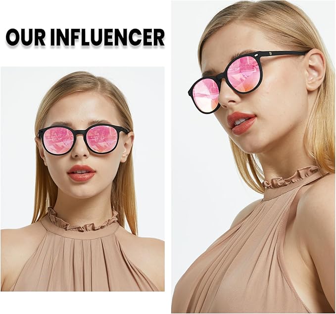 DUCO Polarized Sunglasses for Women Retro Round Women's Sunglasses Classic Vintage UV400 Shades DC1230