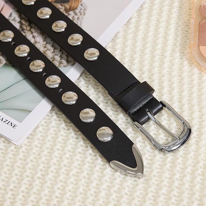 VATAN Women Leather Belt for Jeans Dresses Pants Fashion Ladies Casual Waist Belt with Gold Buckle