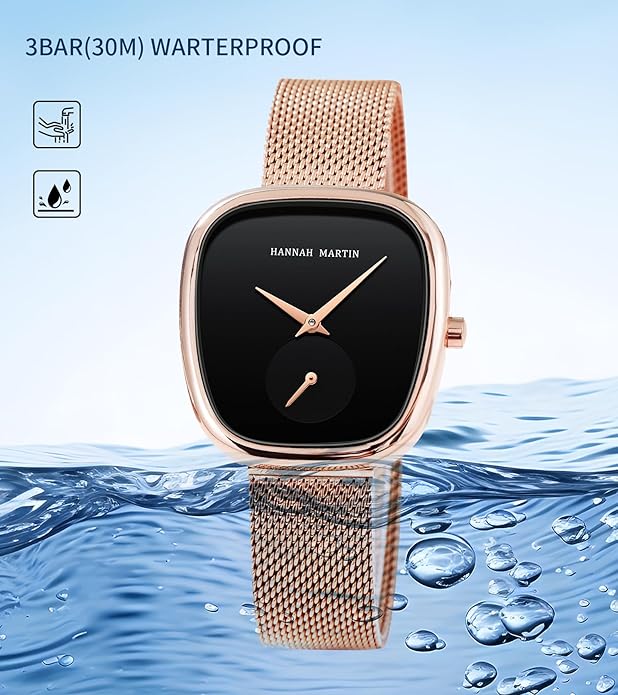 HANNAH MARTIN Watches for Women Waterproof Ladies Analog Quartz Wrist Watches Stainless Steel Band Fashion Dainty Female Watch Luxury Bracelet Diamond