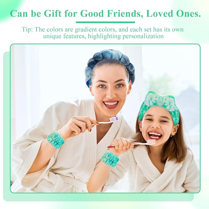 Tie Dye Spa Headband, 4 Pcs - Soft & Stretchy Headbands for Women for Washing Face, Bubble Skin Care, Makeup, Head Band for Face Wash, Shower Hair Accessories, Teen Girl Gifts Trendy Stuff
