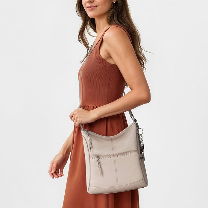 The Sak Lucia Crossbody Bag in Leather, Convertible Purse with Adjustable Strap