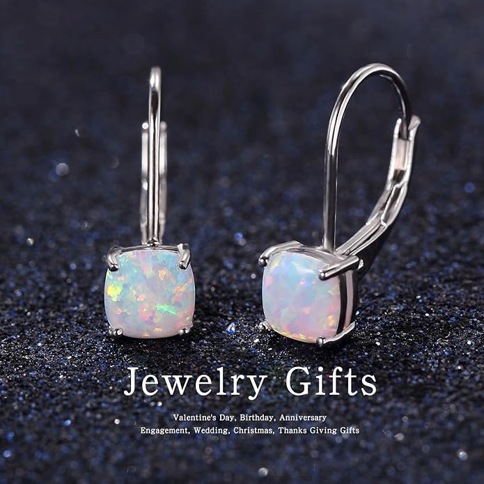 Moissanite Earrings for Women 2.0CT D Color,18K White Gold Plated Sterling Silver Dangle Earrings, Leverback Drop Earrings Jewelry for Gifts