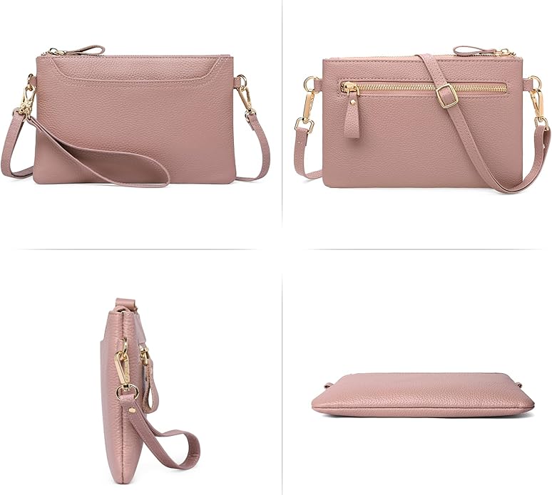 SENDEFN Leather Wristlet Clutch Small Women Crossbody Shoulder Bag Wallet Purses RIFD Card Slots