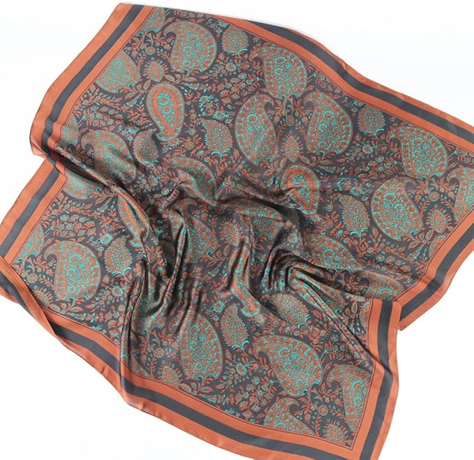 YOUR SMILE Silk Like Scarf Women's Fashion Pattern Large Square Satin Headscarf Headdress