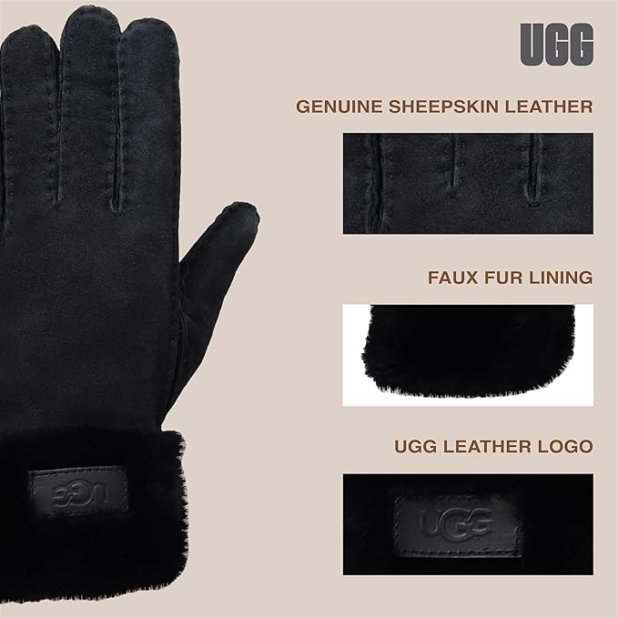 UGG womens Turn Cuff Water Resistant Sheepskin Gloves