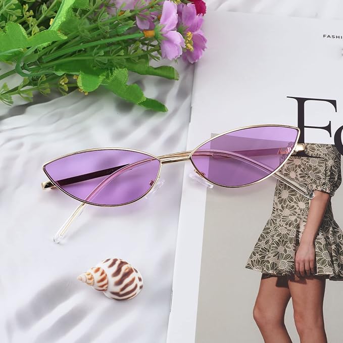 FEISEDY Fashion Designer Sunglasses Retro Small Petals Shape Arc Temple Design B2298