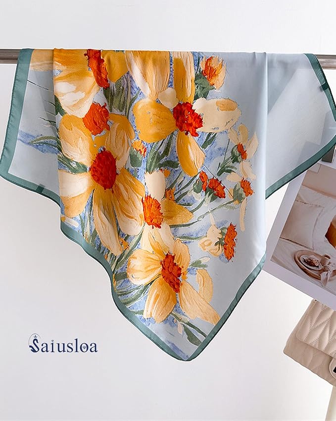 Neck Scarf For Womens Silky Head Scarves Hair Bandanas Square Scarf Fashion Accessories lightweight