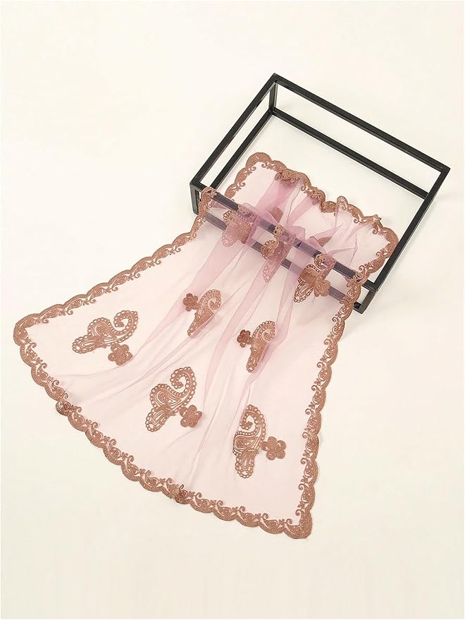Floerns Women's Flower Embroidery Hair Scarf Headband Sheer Lace Hair Bandana